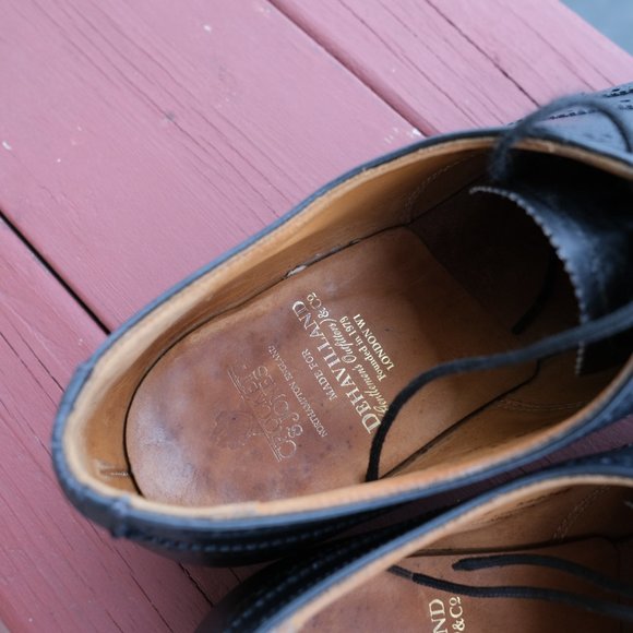 Crockett & Jones London Full-Brogue Oxford Black Calf Leather Sz UK 9 F / US 10 - Picture 10 of 13